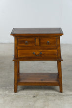 Load image into Gallery viewer, Solid Wood Three Drawer End Table with Shelf Rustic Traditional Nightstand