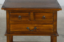 Load image into Gallery viewer, Solid Wood Three Drawer End Table with Shelf Rustic Traditional Nightstand