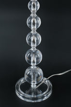 Load image into Gallery viewer, Modern Clear Acrylic Table Lamp with Pleated White Shade – 26” Tall