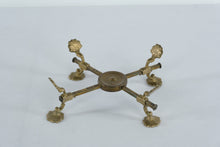 Load image into Gallery viewer, Vintage Brass Adjustable Trivet Stand | Ornate Folding Hot Pot Stand | Shell Motif Feet | 9” Square x 3” Tall