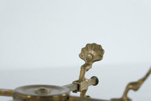 Load image into Gallery viewer, Vintage Brass Adjustable Trivet Stand | Ornate Folding Hot Pot Stand | Shell Motif Feet | 9” Square x 3” Tall