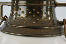 Load image into Gallery viewer, Chapman Style Urn Table Lamp Cream Glaze Brass Mounts White Shade