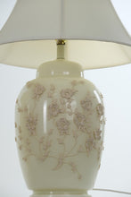 Load image into Gallery viewer, Pair of Alabaster Floral Relief Table Lamps