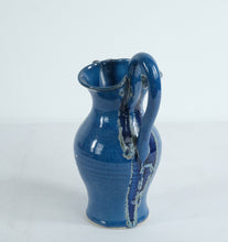 Load image into Gallery viewer, Handcrafted Studio Pottery Blue Glazed Pitcher β Signed A. Smith β85 β Artisan Ceramic Jug