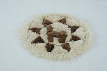 Load image into Gallery viewer, Vintage Alpaca Fur Patchwork Round Rug – Llama Motif Handmade Peruvian Mat