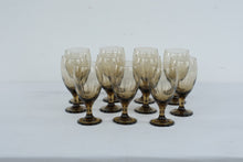 Load image into Gallery viewer, Vintage Libbey Classic Mocha Water Goblets Set of 11 Brown Glass 7 Inch