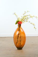 Load image into Gallery viewer, Amber Glass Floor Vase Large 24 Inch Hand Blown Style Mid Century