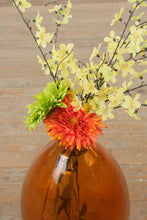 Load image into Gallery viewer, Amber Glass Floor Vase Large 24 Inch Hand Blown Style Mid Century