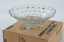 Load image into Gallery viewer, Vintage American Lady Love 8808 Glass 3 Toed Bowl Home Interiors 10 Inch