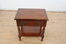 Load image into Gallery viewer, Vintage American Drew Traditional One Drawer Side Table with Turned Legs