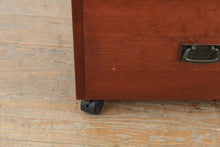 Load image into Gallery viewer, Amish Made Solid Cherry Rolling File Cabinet with Three Drawers
