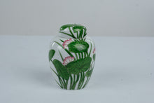 Load image into Gallery viewer, Andrea by Sadek 8719 Porcelain Ginger Jar Green Pink Lotus Floral Lidded Vase
