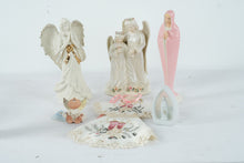 Load image into Gallery viewer, Religious Figurines and Christmas Ornament Lot Angels Virgin Mary Porcelain Decor
