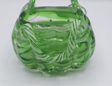 Load image into Gallery viewer, Block Crystal Angelina Green Glass Handbag Vase With Box
