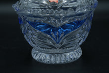 Load image into Gallery viewer, Anna Hütte German Lead Crystal Lidded Candy Dish, Cobalt Blue Cased