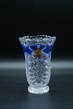 Load image into Gallery viewer, Anna Hütte German Lead Crystal Vase, Cobalt Blue Cased, 24% PbO, Original Label