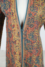 Load image into Gallery viewer, Vintage Anokhi India Quilted Block Print Cotton Long Jacket Coat Size M