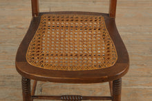 Load image into Gallery viewer, Hand-Caned Side Chair in Warm Walnut Finish