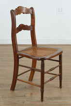Load image into Gallery viewer, Hand-Caned Side Chair in Warm Walnut Finish