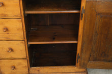 Load image into Gallery viewer, Antique Pine Four-Drawer Cabinet with Paneled Door and Original Patina