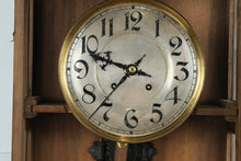Load image into Gallery viewer, Antique German Vienna-Regulator Style Wall Clock – Biano Genève Dial, Carved Walnut Case