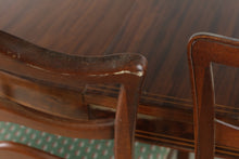 Load image into Gallery viewer, Antique Mahogany Round Extension Dining Table and 6 Chair Set with Four Leaves
