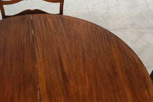 Load image into Gallery viewer, Antique Mahogany Round Extension Dining Table and 6 Chair Set with Four Leaves