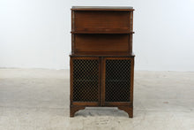 Load image into Gallery viewer, Antique Victorian-Style Wood Étagère Cabinet with Wire Grille Doors