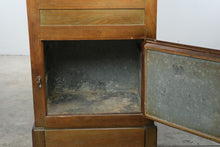 Load image into Gallery viewer, Antique Wood Icebox Cabinet with Metal Liner and Casters