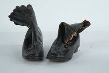 Load image into Gallery viewer, Antique Victorian Era Black Leather Button Boots with Scalloped Top