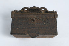 Load image into Gallery viewer, Antique 1864 Cast Iron Self-Closing Wall Match Safe – D.M. & Co.
