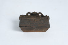 Load image into Gallery viewer, Antique 1864 Cast Iron Self-Closing Wall Match Safe – D.M. & Co.