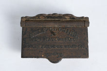 Load image into Gallery viewer, Antique 1864 Cast Iron Self-Closing Wall Match Safe – D.M. & Co.