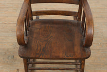 Load image into Gallery viewer, Antique Oak Slat-Back Rocking Chair