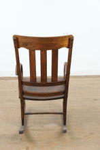 Load image into Gallery viewer, Antique Oak Slat-Back Rocking Chair