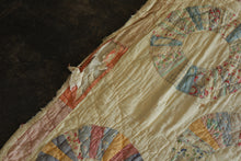 Load image into Gallery viewer, Antique 1930s Dresden Plate Quilt Hand Quilted Feed Sack Cotton 63 x 73
