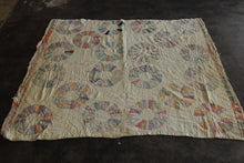 Load image into Gallery viewer, Antique 1930s Dresden Plate Quilt Hand Quilted Feed Sack Cotton 63 x 73