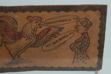 Load image into Gallery viewer, Antique Early 1900s Leather Postcard – “Cock-a-Doodle-Do / Any Old Dude’ll Do” Embossed Rooster & Lady Design