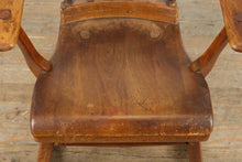 Load image into Gallery viewer, Vintage Mission-Style Slat-Back Rocking Chair with Cut-Out Crest