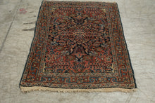 Load image into Gallery viewer, Antique Persian Sarouk Hand Knotted Wool Rug 45 x 29 Floral Medallion