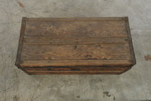 Load image into Gallery viewer, Antique Primitive Wood Steamer Trunk with Iron Hardware and Original Patina