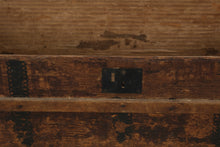 Load image into Gallery viewer, Antique Primitive Wood Steamer Trunk with Iron Hardware and Original Patina
