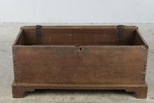 Load image into Gallery viewer, Antique Dovetailed Wood Blanket Chest Trunk