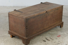 Load image into Gallery viewer, Antique Dovetailed Wood Blanket Chest Trunk