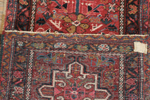 Load image into Gallery viewer, Antique Persian Runner Rug 25x68 Red Blue Tribal Medallion Wool