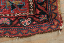 Load image into Gallery viewer, Antique Persian Runner Rug 25x68 Red Blue Tribal Medallion Wool
