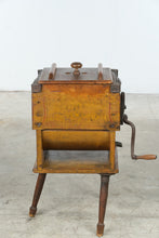 Load image into Gallery viewer, Antique Union Butter Churn 1864 Patent Wood and Cast Metal with Glass Top
