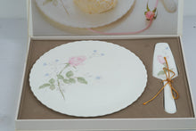 Load image into Gallery viewer, Mikasa April Rose B2053 Vintage Bone China Cake Plate Server Set Japan Boxed