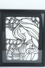 Load image into Gallery viewer, Pair of Art Nouveau Style Framed Wall Panels Signed Perez Black White Relief Art