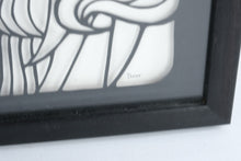 Load image into Gallery viewer, Pair of Art Nouveau Style Framed Wall Panels Signed Perez Black White Relief Art